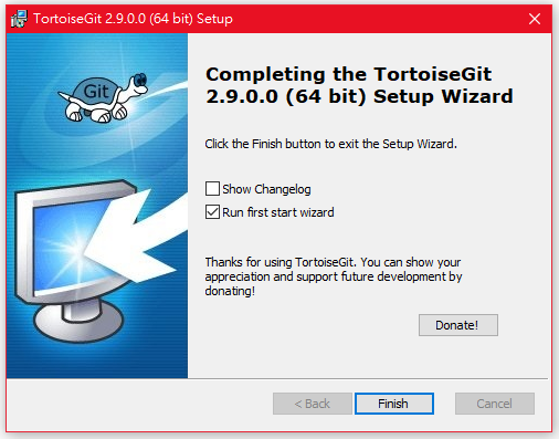 TortoiseGit安裝完成
